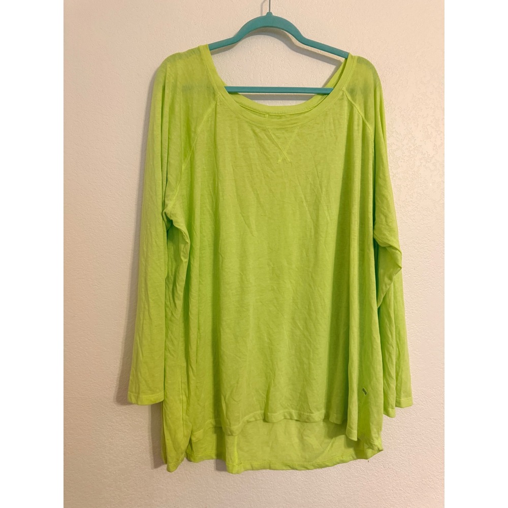 Lane Bryant Plus Size Long Sleeve‎ Top Green 26 28 Relaxed Fit Casual